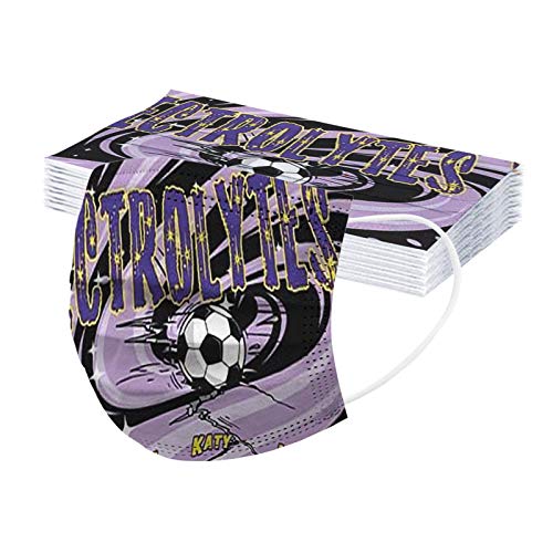 [USA in Stock] Children\'s Soccer Football Printing Disposable Face-Mask,Adjustable Sports Fans Accessories Novelty Gifts, Kids Cute Cartoon Decorative Sports Bandana for Girls Boys 50 PCS - Thumbnail 4