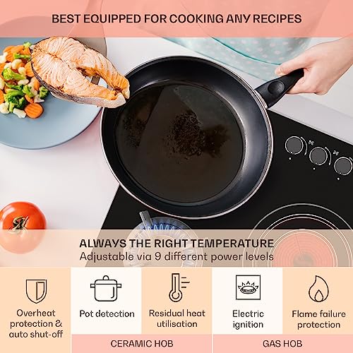 Klarstein Gas Cooker, 5 Burners 9.2 kW Built-in Five Ring Electric Ceramic Hob, Campervan Cooktop, Stainless Steel Glass Top Wok Burner, 5 Ring Kitchen Stoves