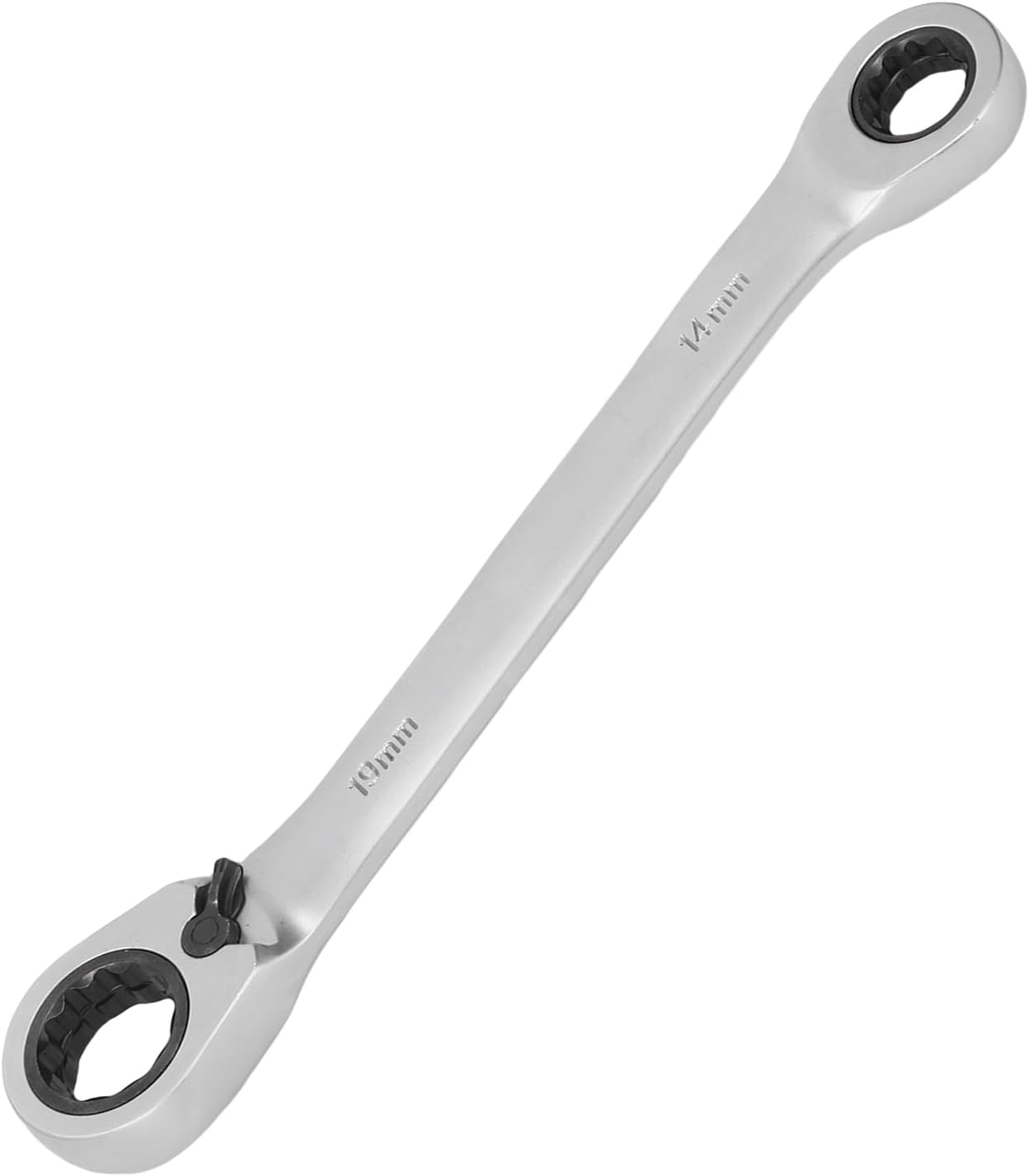 Zunate Ratchet Wrench Set, Reversible Double Box End Design with 14mm and 19mm Sizes, Includes 72 Tooth Mechanism and 10 Replacement Heads, CRV Steel Construction