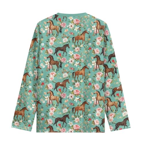 Image of Kids Long Sleeve Shirts for Girls 3-16 Year Old Cute Clothes for Teen Girls Casual Workout Tops