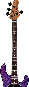 Sterling by Music Man 4 String Bass Guitar, Right, Purple Sparkle (RAY34-PSK-R2)