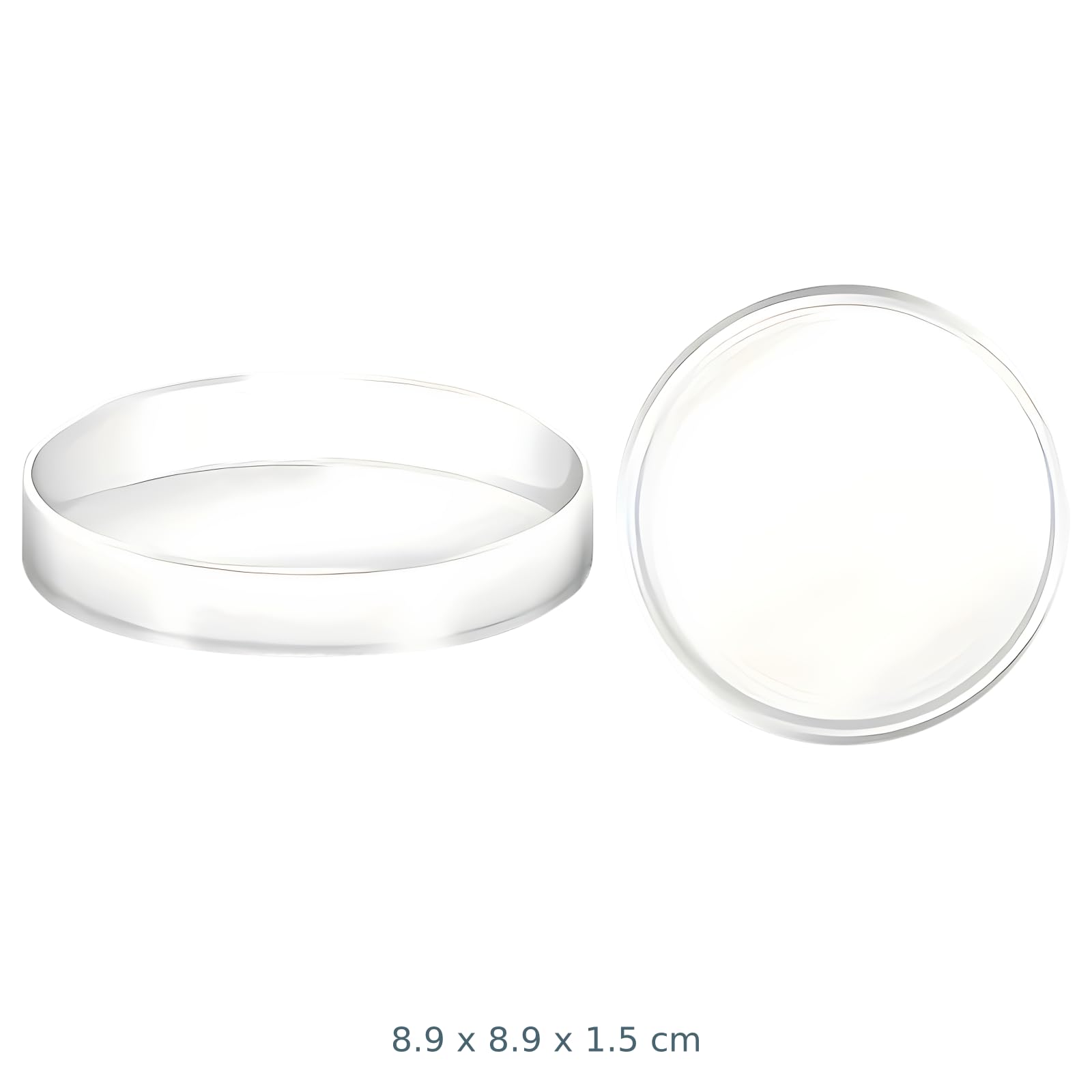 Lot de 10 boîtes de Pétri en plastique transparent, 9 x 9 x 1,5 cm, avec couvercles, 10 écouvillons, 10 compte-gouttes, 4 tubes à essai, jetables pour projets scolaires et kit d’essai à domicile
