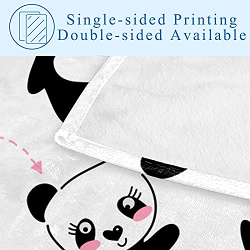 Couverture douce et chaude panda 150x100cm pour lit et canapé