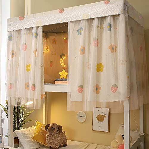 Treer 3D Rideau Occultant Pour Dessous De Lit Long, Rideau De Lit Mezzanine Anti-Poussière Occultant Pour Lit Superposé Ou Lit Cabane, Rideau Lit Mi Hauteur (Géométrie 1,1.2x2M