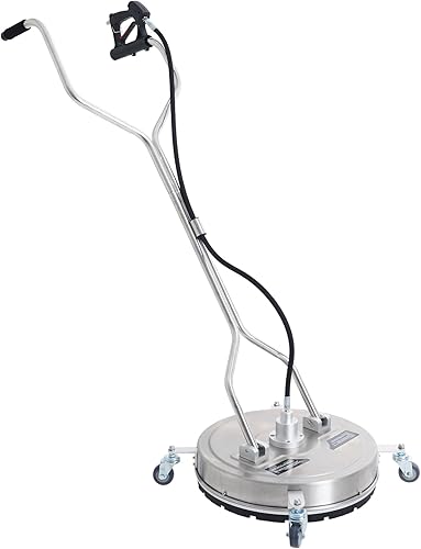 CO-Z Limpiador de superficies de presión de 20 pulgadas con ruedas, doble mango de acero inoxidable, accesorio de lavadora circular de potencia,