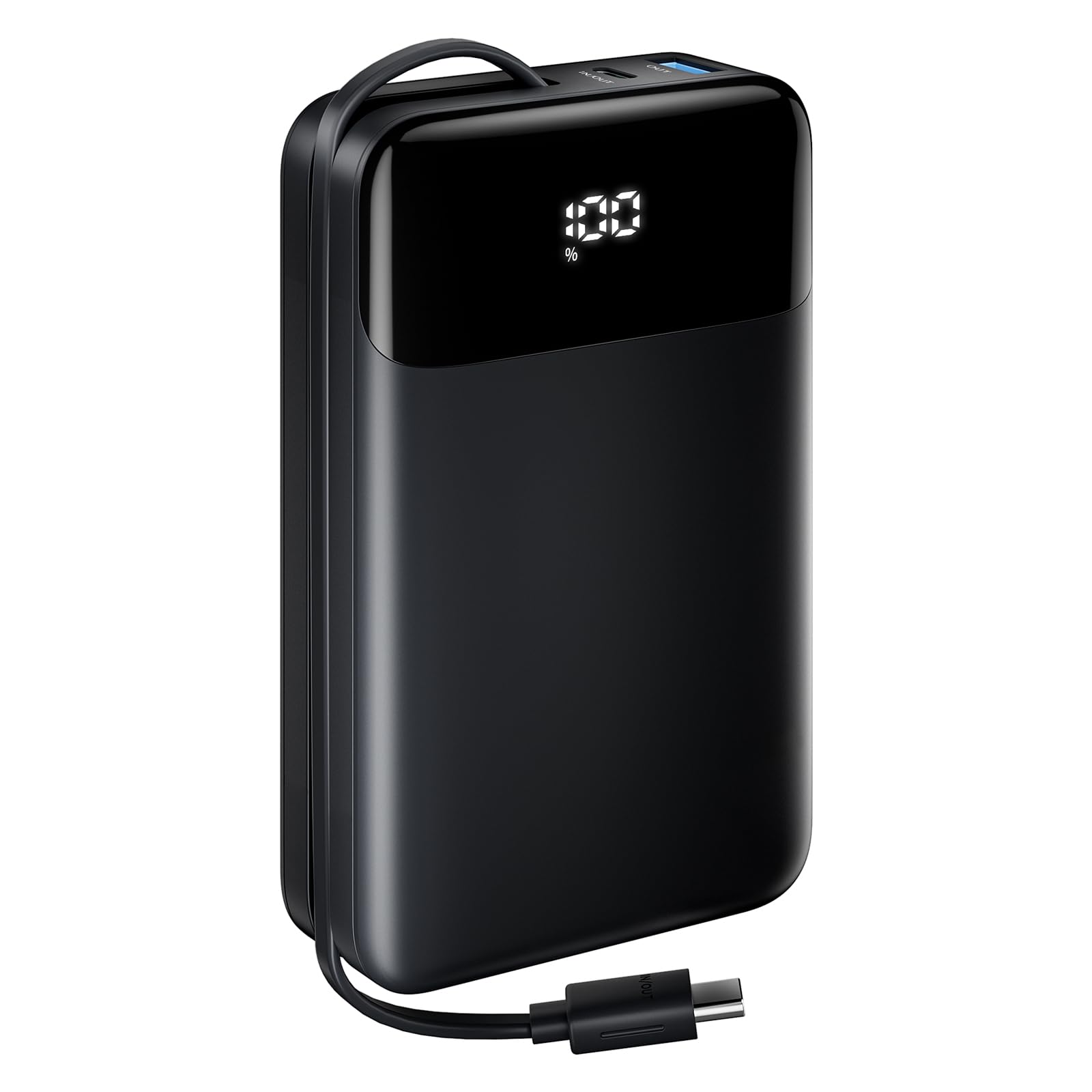 wegear Power Bank,20000mAh 22.5W High-Speed Portable Phone Charger with Built-in USB-C Cable,PD 3.0+QC 3.0 Batterry Pack Compatible with iPhone 16/15/14 Series,Android,Switch,iPad,and More.
