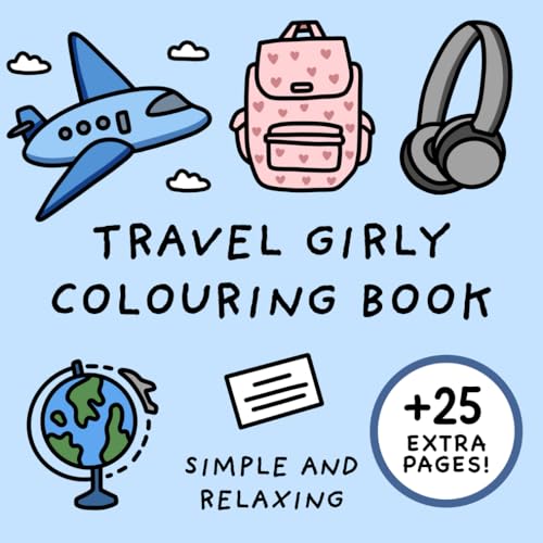 Travel Girly Colouring Book (Simple and Relaxing Bold Designs for Adults & Children) (Simple and Relaxing Colouring Books) image 2