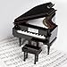 Broadway Gifts Black Baby Grand Piano Music Box with Bench and Black Case