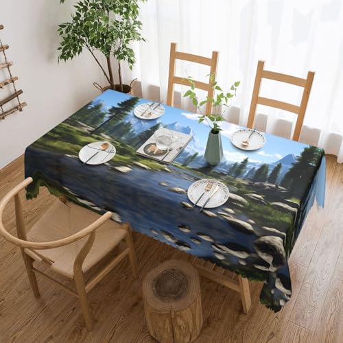 Nappe carrée en polyester lavable pour table rectangulaire - 2