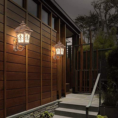 Lampe murale extérieure villa haut de gamme avec diffuseur en verre robuste - 6