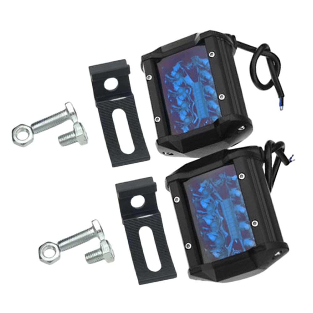 Riloer Oświetlenie robocze LED, 10-32 V, DC, 30 W, kompatybilne z samochodem ciężarowym, kamperem, przyczepą, ATV, SUV, motocyklami, autobusem, łodzią, niebieska osłona (niebieskie światło)