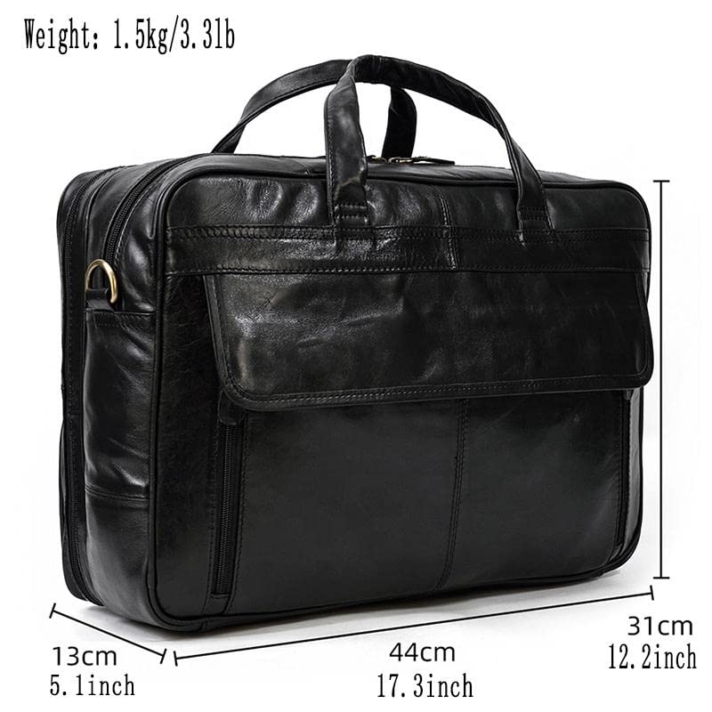 Mens Leather Briefcase, 17 Laptop Bag, Cowhide Business Bag Tote Bag Work Tote Shoulder Tote Bag2