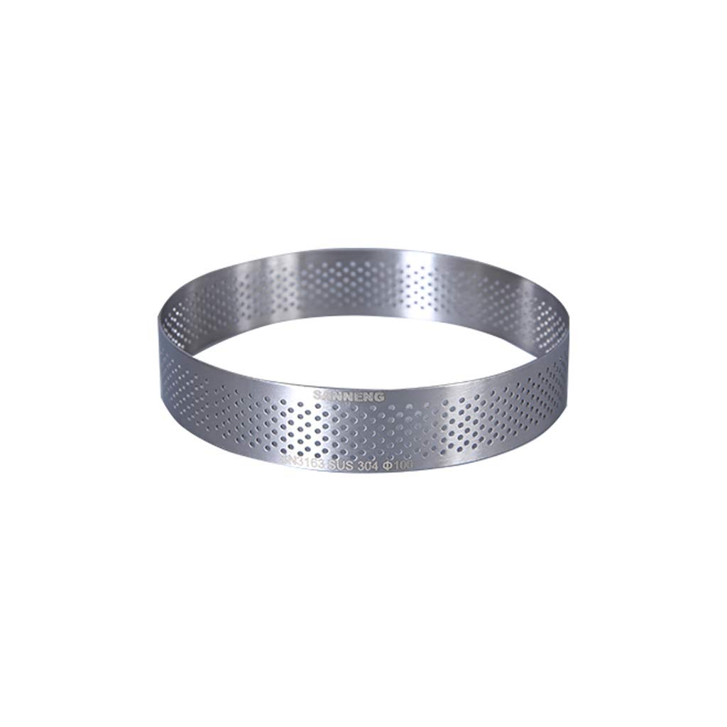 JJJ GCX- Gâteau Moule Rond Tour Die poinçonné 304 en Acier Inoxydable perforé Français Bague Anneau Tour de Tart Anneau Moule Pratique (Size : 11cm)