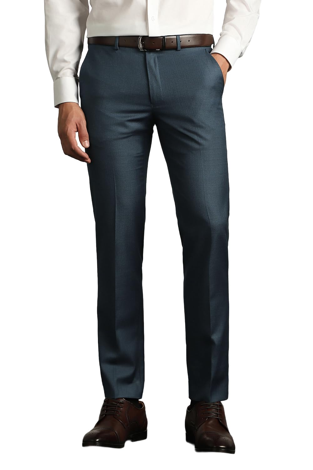 Van Heusen Men's Fashion Formal Mid Rise Slim Fit Premium Formal Trousers | Superior Comfort | Auto-Flex Waist Band | Soft Touch