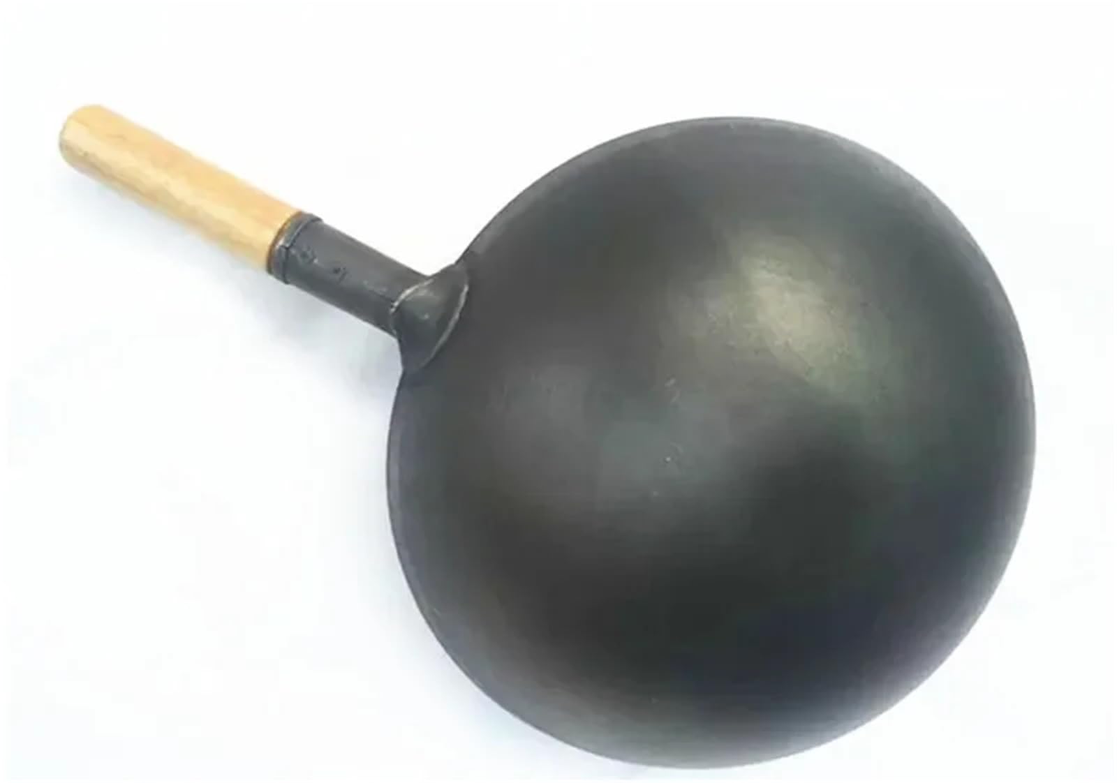 Żeliwny Wok z drewnianym uchwytem, patelnia kuchenna, garnek do gotowania, uniwersalna patelnia do gotowania restauracji (32 cm)