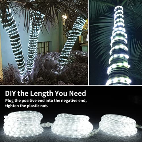Isuerfy 80Ft Dimmable Led Rope Light, Cuttable Waterproof Indoor Outdoor Clear Tube Light Rope, 864 Daylight Leds 110V 6000K Flexible Soft Connectable For Patio Balcony Garden House Decor #TOP2