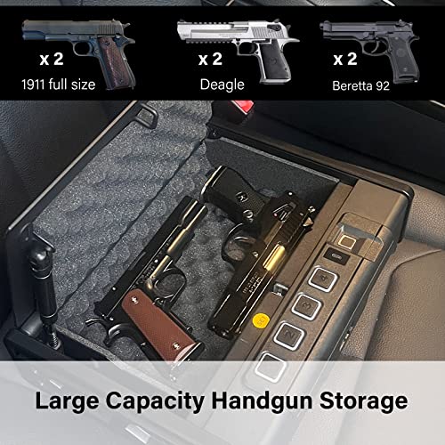 Wensuijia Gun Safe Box, Biometric Pistol Safe For Handgun, Firearm Safety Device With Fingerprint Lock, Keypad And Keys, Secure Storage Cabinet, Perfect For Nightstand, Bedside, Table, Or Car #TOP2