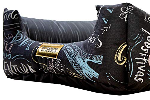 Cama Impermeável Para Cachorro Luppet Pequeno Médio Porte até 10kg Preto Paris G