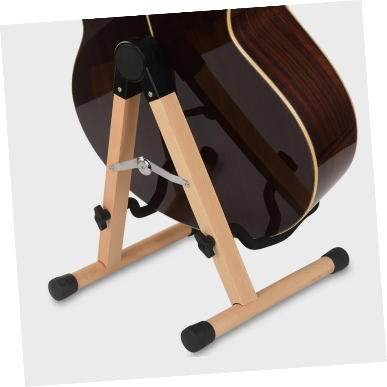 Toyvian Składany stojak na instrumenty, przenośny stojak na gitarę, klasyczny uchwyt na gitarę akustyczną, stojak na gitarę basową, żelazo, pionowy instrument muzyczny