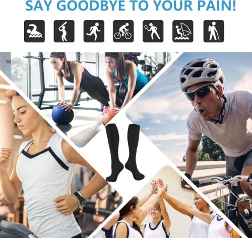 Image of bropite Zipper Compression Socks Women & Men|15-20mmHg closed Toe knee high | 2Pairs Calf Knee High 15-20mmHg closed Toe Compression Stocking suit for Walking Recovery, Pregnant, Nurse