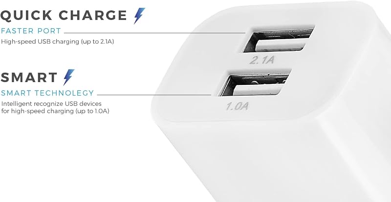 MUTTO USB Töltő 5V 2A Dupla Port Intelligens Technológiával Fehér