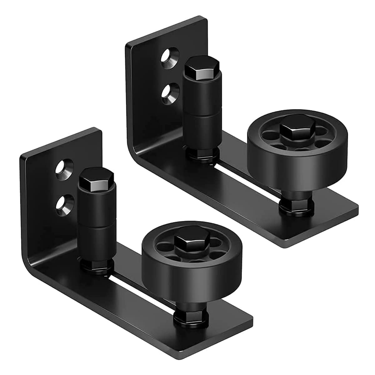 Iceyon2pcs Adjustable Floor Guide for Sliding Barn Door Bottom,8 Assemble Setup Options,Flush Flat Bottom Design, for All Size Door