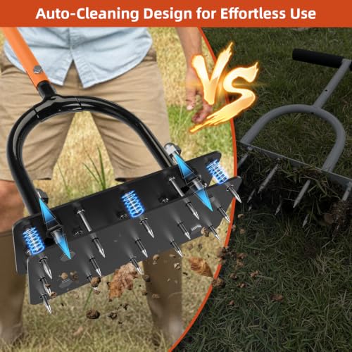 Aerador manual de césped GAINO con 15 picos y mango ajustable miniatura 5