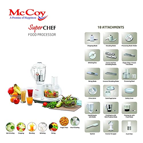 Image of McCoy Super Chef Food Processor 600 Watts - Pearl White