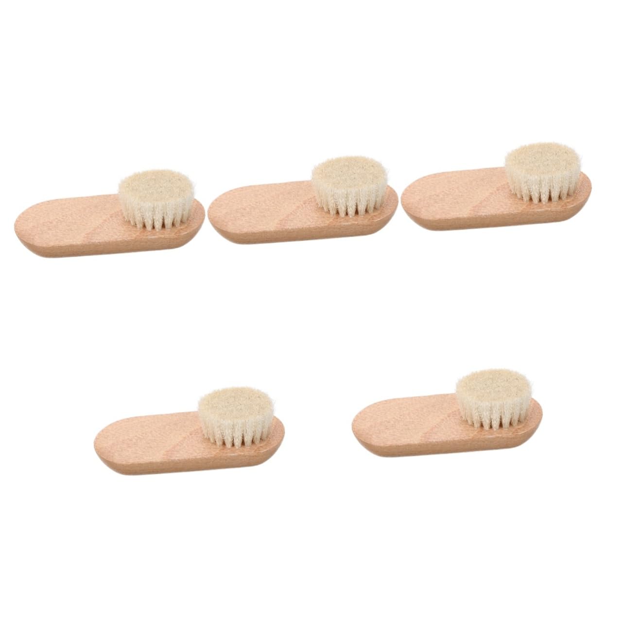 FRCOLOR 5 cepillos de limpieza para uñas, cepillo de uñas saludable, limpiador de uñas nocosmetis, cepillo exfoliante para uñas, cepillo de limpieza de uñas, cepillo pequeño para el polvo, haya, polvo