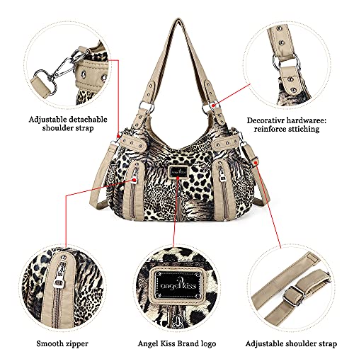Image of Angel Kiss Large Purses and Handbags for Women Washed Faux Leather Crossbody Hobo Satchel Shoulder Handbag Tote Purse