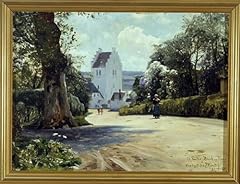 PMEFGJDPE Dipinti Famosi Poster Murale Poster Parete Quadri Vista de la iglesia de St Jörgens por Peder Monsted per la Decorazione Domestica dell'ufficio 60x90cm