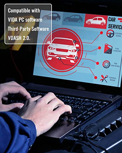 Image of OCHIKI 7 Ft VOE OBD to Ethernet Adapter Fit for Volvo Vehicles Based on SPA CMA Platform 2016+ Replace 9513108 9513062, OBD Cable Compatible with VIDA PC Software or Third-Party Software (Pack of 2)
