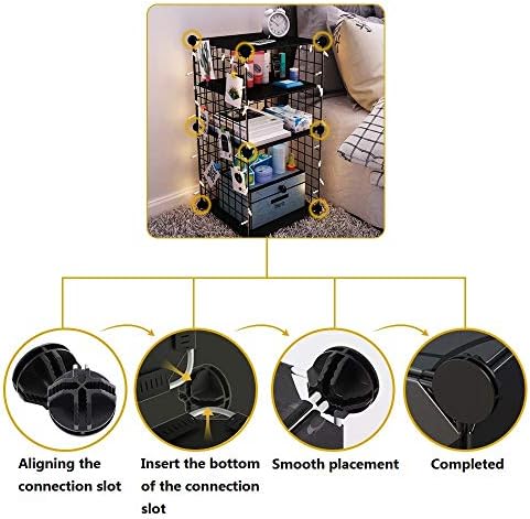 AFASOES 20PCS Wire Cube Plastic Connectors Black Interlocking Plastic Connector Modular Organizer Clasp Buckle Clip for Cube Storage Shelving/Cabinet Modular Organizer/DIY Storage Cabinet