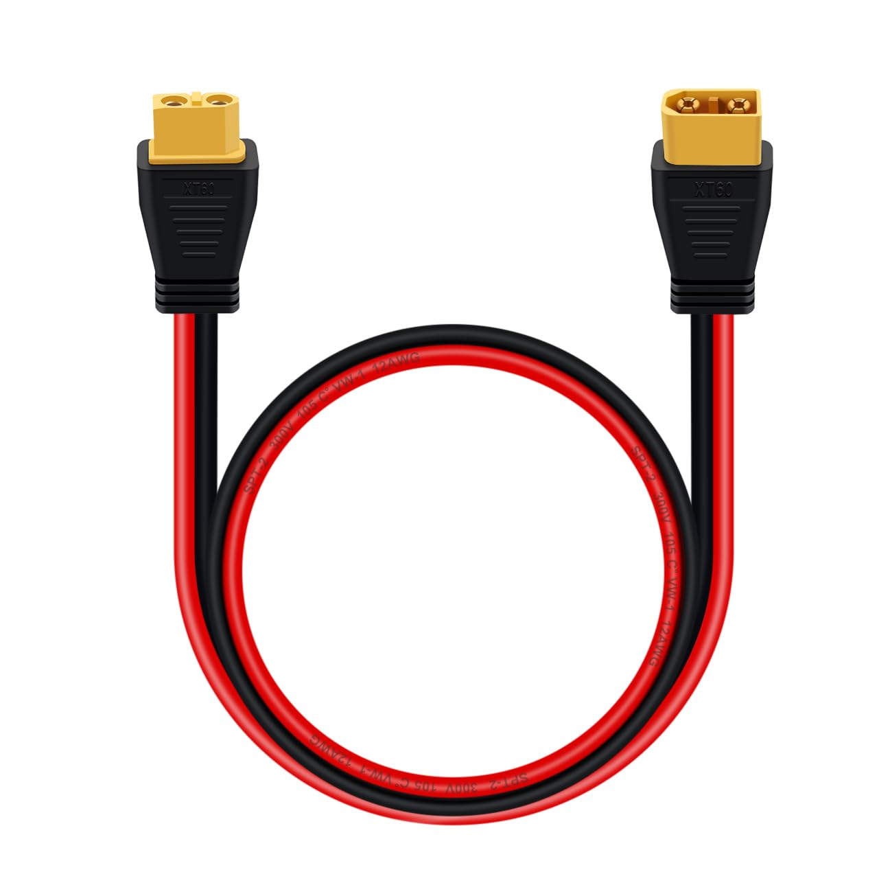 Câble Extension XT60 Mâle vers Femelle 12AWG Rallonge de Câble XT60 pour RC Battery, Portable Power Station, Battery Pack (3 m)