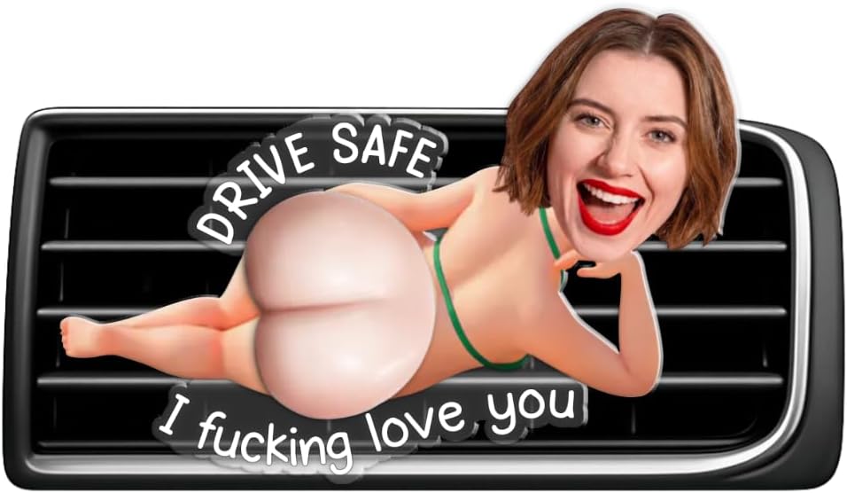 Custom Photo Squishy Acrylic Car Vent Clip β Personalized Anniversary Wedding Gifts For Husband And Wife, Him And Her β Drive Safe, I Love You Funny Car Air Vent Accessory Decor for Couples (A4)