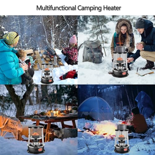 Calentador de queroseno, calefacción envolvente de 360° para uso en interiores y exteriores, calentador de estufa de parafina de 4,5 L para camping y calefacción del hogar