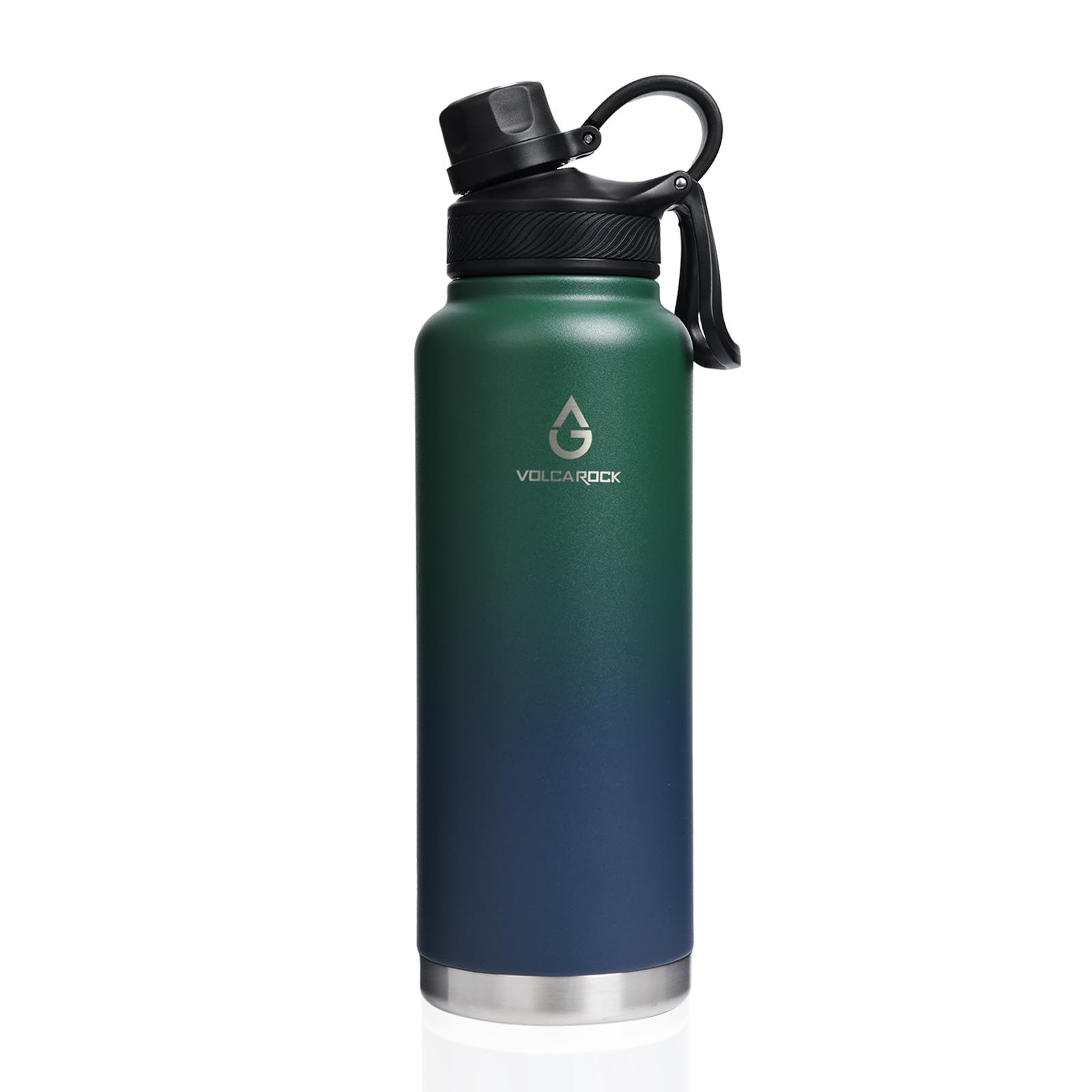VOLCAROCK Wide Mouth Water Bottle with Straw Lid Dustproof, 24/32/40/64 Oz Hydro Vacuum Insulated Flask, Dishwasher Safe Stainless Steel Water bottle,
