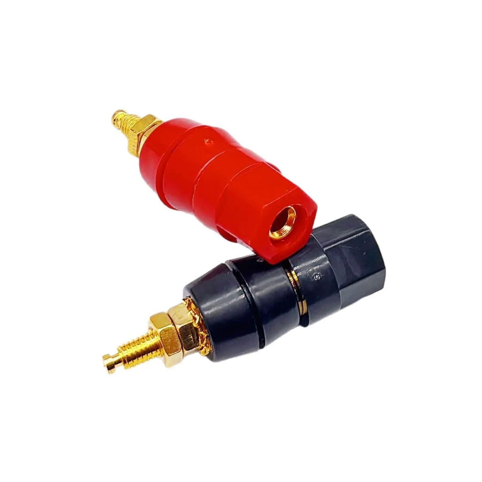 Lot de 4/10 fiches bananes - Sonde de test pour haut-parleur - Bornes noires et rouges - Adaptateur jack de 4 mm - Noir et rouge