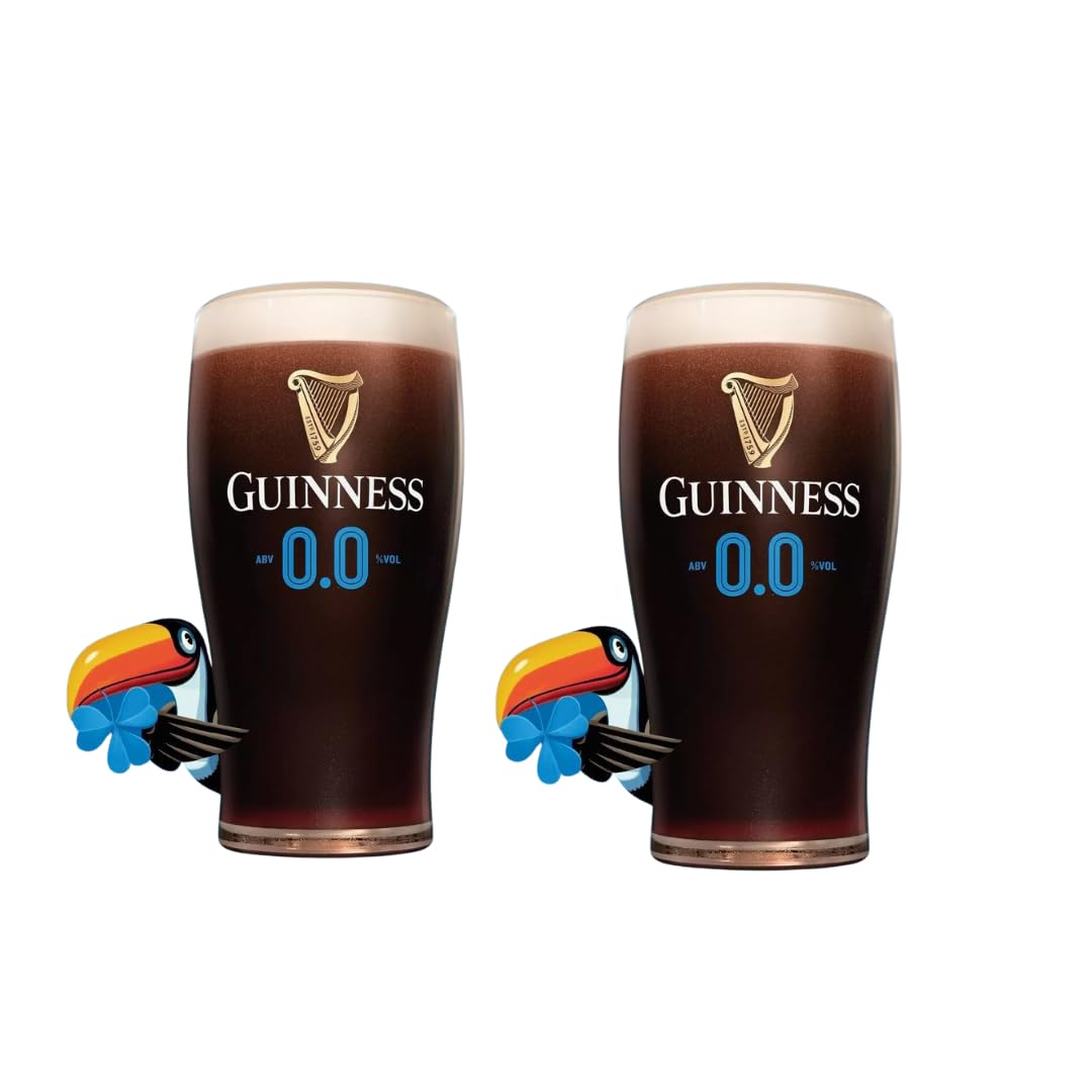 Shamrock Gift Company Guinness 0% Pint Glass (2, Pint)