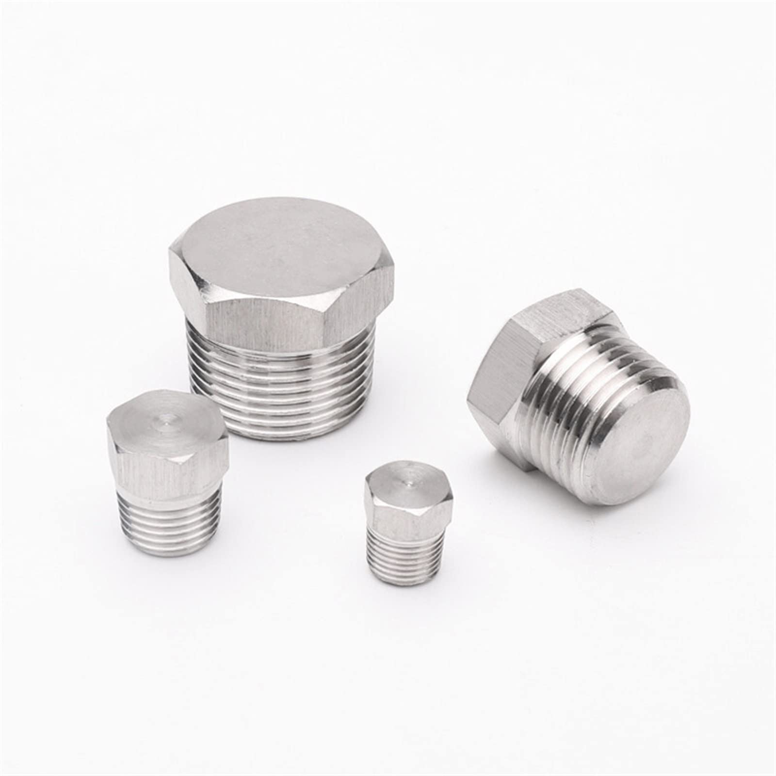 Tapa ciega de latón, Tapa Hexagonal de latón, Tapón de Extremo de Cabeza Hexagonal de Acero Inoxidable 304 con Rosca Macho NPT, Adaptador de conexión de tubería(1 1/4Inch)