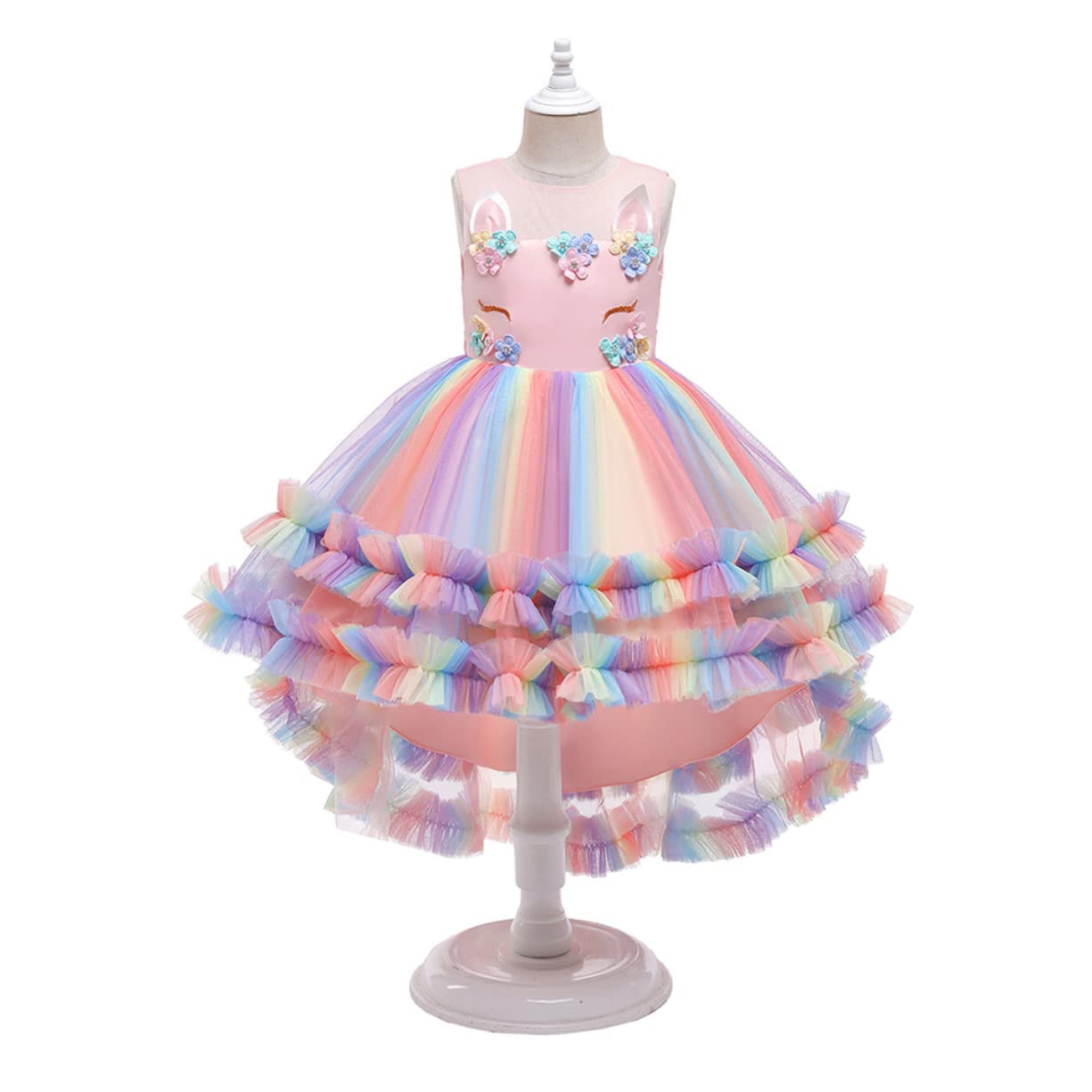 Garneck Vestito Gonna Tulle Rosa Costume per Feste Cosplay e Compleanni Gonna Tutu Traspirante e Leggera per Bambine