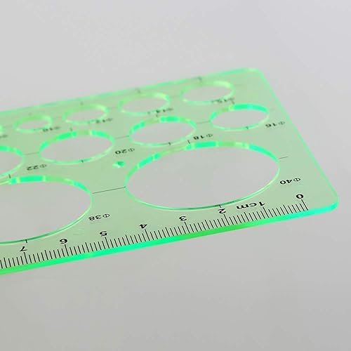 Miniatura 6 de Angrox Plantillas de dibujos geométricos, reglas de geometría de medición, 15 piezas con 1 bolsa de archivo para diseño, escuela, estudiar, edificio