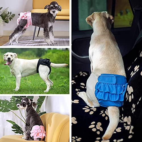 BePetMia BePetMia Waschbare Windeln für Hunde, Wiederverwendbare Hundewindeln, Umweltfreundliche Damenbinden Höschen, Hygiene-Unterhose für Hunde in Hitze (L: 50-60cm, Rosa) - Produktansicht 9 | Tages Deals