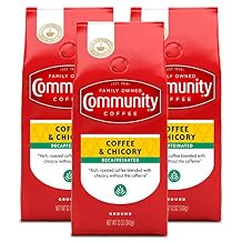 Community Coffee Coffee and Chicory Decaf 36 Ounces, Medium Dark Roast Ground Coffee, 12 Ounce Bag Pack of 3