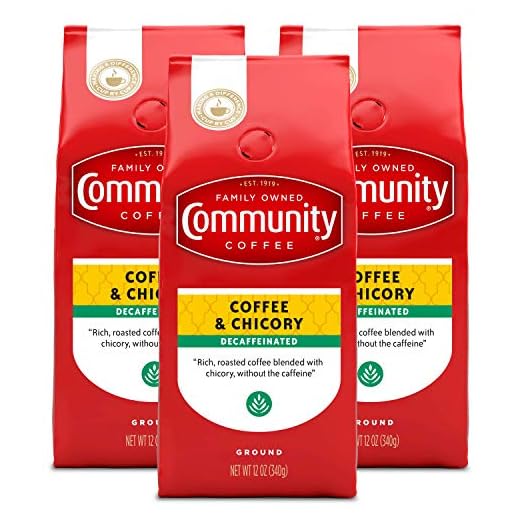 Community Coffee Coffee and Chicory Decaf 36 Ounces, Medium Dark Roast Ground Coffee, 12 Ounce Bag (Pack of 3)