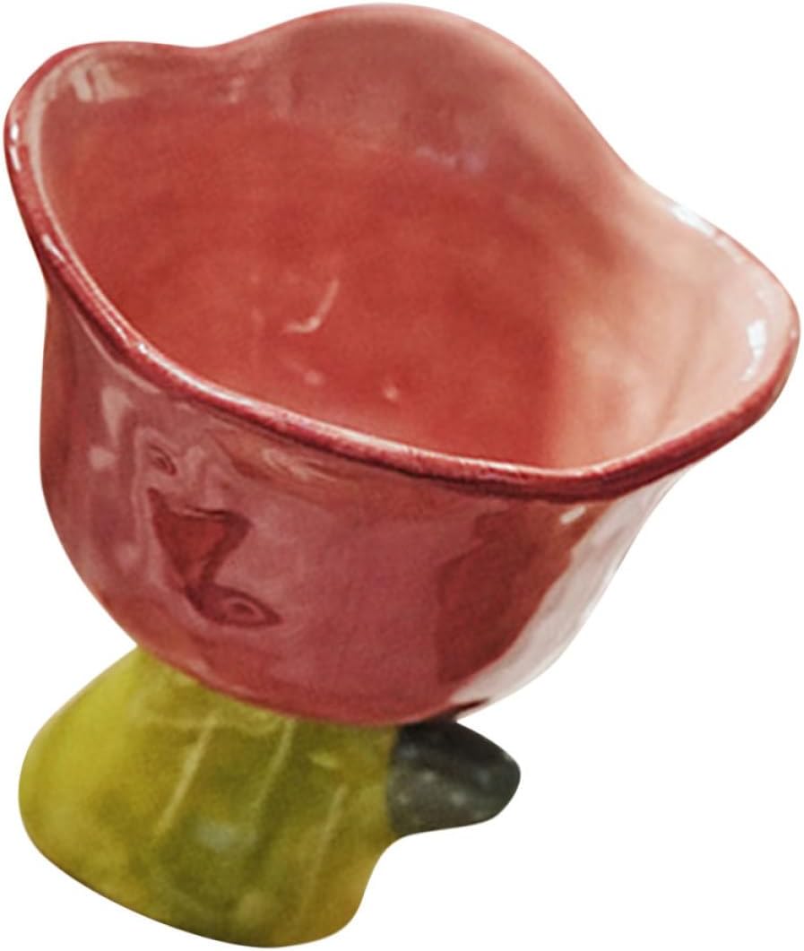 Tulip Shaped Dessert Bowl Small Ceramic Ice Cream Cup Decorative Serving Bowl for Salad and Sweets Tableware