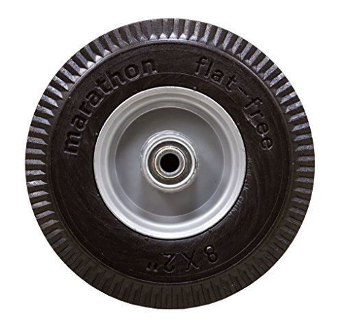 Marathon 33102 8x2" Flat Free, Hand Truck / All Purpose Utility Tire on Wheel, 2.375" Centered Hub, 1/2" Bearings by Marathon - Used condition - US$13.29