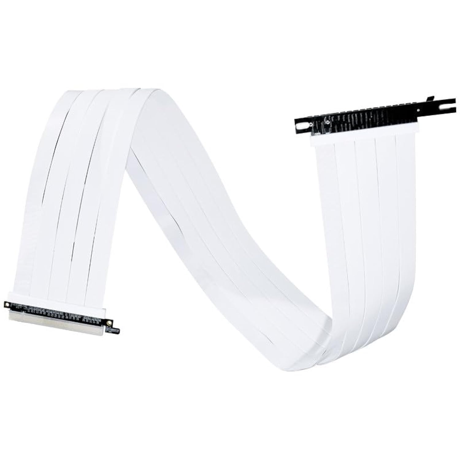 Lian LiPW-PCI-4-90 White Premium PCIe 4.0 Riser Cable 90° - High-Speed Data Transfer, Universal Compatibility, Shielded Design, Flexible Build, 900mm Length