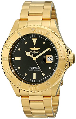 [�C�����B�N�^]Invicta �r���v "Pro Diver" 18k Yellow Gold Ion-Plated Stainless Steel and Diamond Accent Watch 15286 �����Y [���s�A���i]