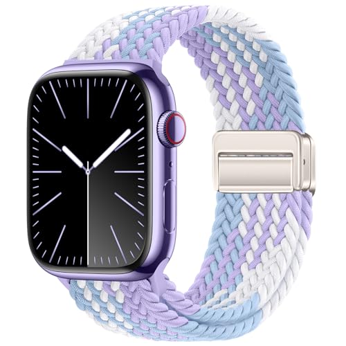 Image of Qimela Sport Loop Compatible with Apple Watch Band 38mm 40mm 41mm 42mm 44mm 45mm 46mm 49mm for Women Men,Magnetic Strap Stretchy Braided Wristband for iWatch Series 11 10 9 8 7 6 5 4 SE Ultra 3 2 1